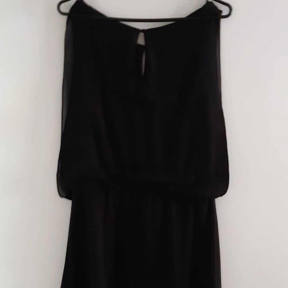 ROCK & SHINE - Black Sequins and Sheer Dress - M